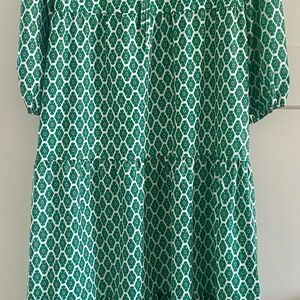 Green Geometric Pattern Dress